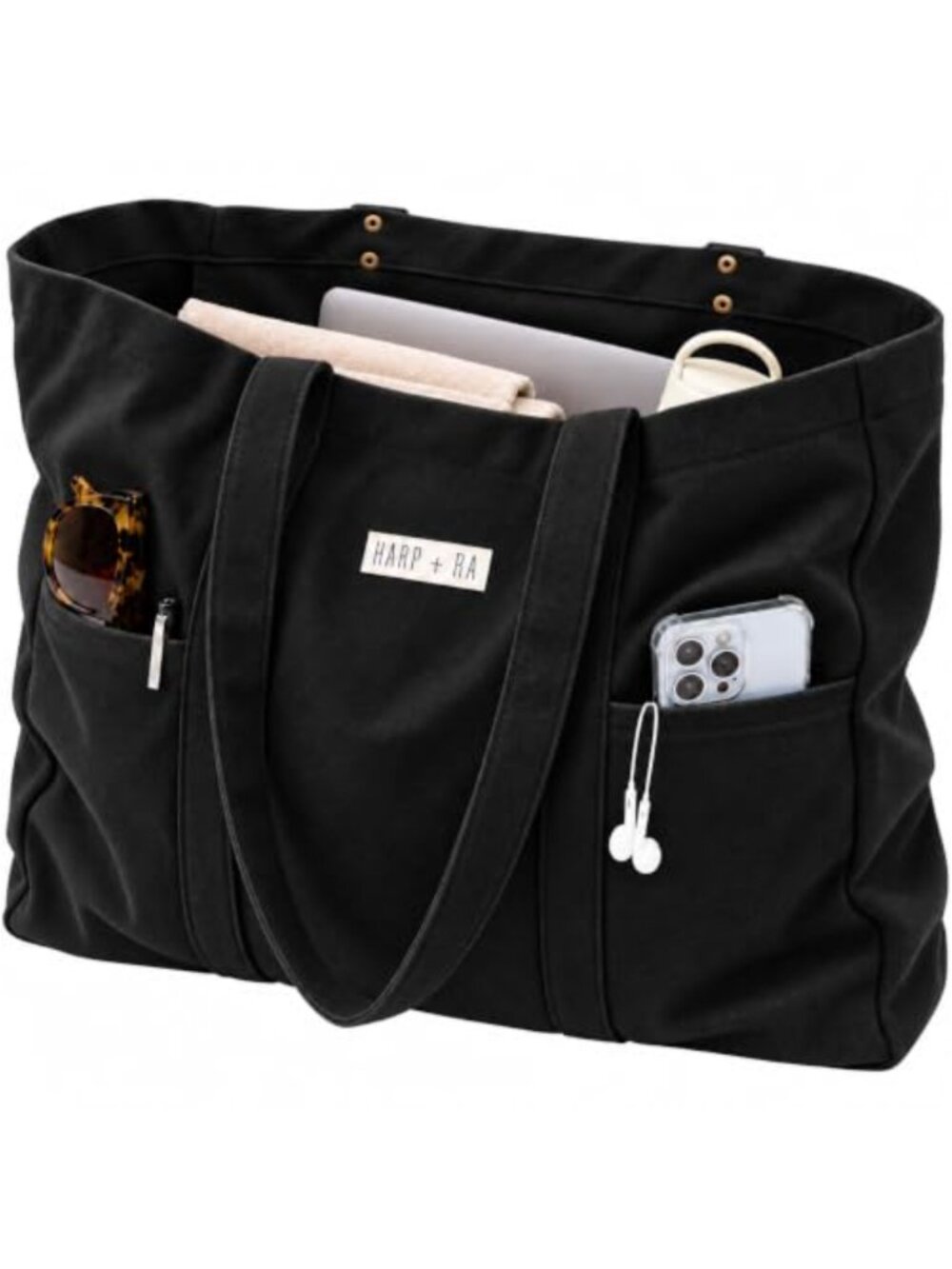 Organic Cotton Canvas Extra Large Tote Bag Shoulder Travel Work